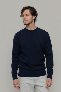 Blu Mora | Maglione uomo cashmere rigenerato paricollo