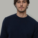 Blu Mora | Maglione uomo cashmere rigenerato paricollo
