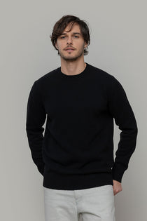 Nero Ardesia | Maglione uomo paricollo cashmere rigenerato