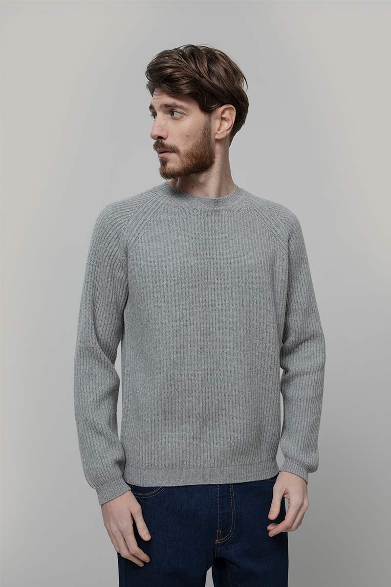 Maglione Girocollo Uomo Cashmere Sante - Rifò Lab Moda circolare made in Italy
Grigio Calce