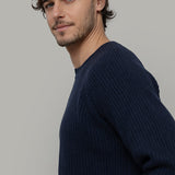 Maglione Uomo Cashmere Rigenerato a Coste Sante- Rifò Lab Moda circolare made in Italy 
