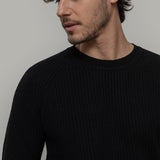 Maglione Uomo Cashmere Rigenerato a Coste Sante - Rifò Lab Moda circolare made in Italy 

