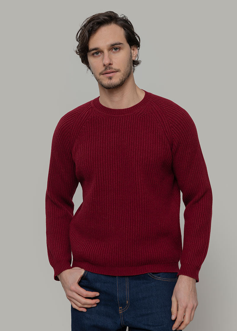 Maglione Uomo Cashmere Rigenerato a Coste Sante- Rifò Lab Moda circolare made in Italy 
