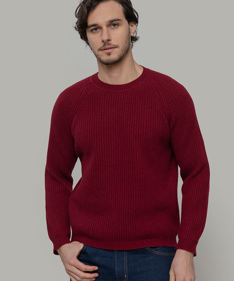 Maglione Uomo Cashmere Rigenerato a Coste Sante- Rifò Lab Moda circolare made in Italy 

