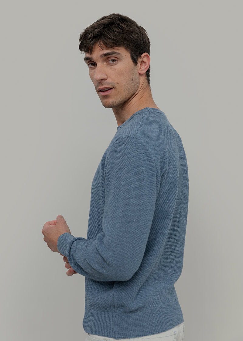 Blu Atlantico | Maglioncino leggero cotone jeans rigenerato