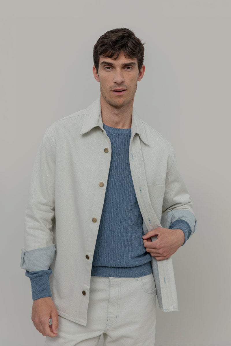 Blu Atlantico | Maglioncino leggero cotone jeans rigenerato