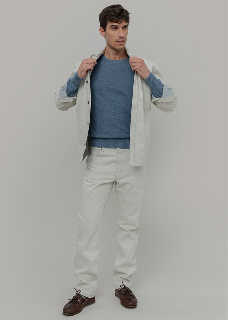 Blu Atlantico | Maglioncino leggero cotone jeans rigenerato