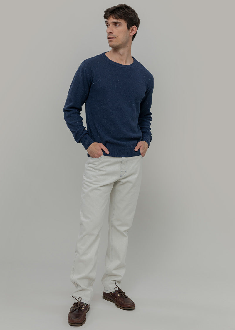 Blu Baltico | Maglioncino leggero cotone jeans rigenerato