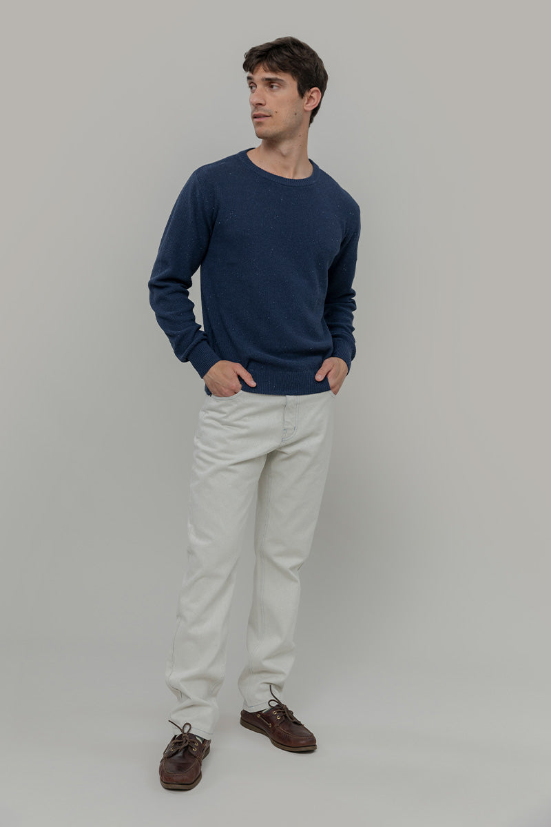 Blu Baltico | Maglioncino leggero cotone jeans rigenerato