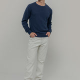 Blu Baltico | Maglioncino leggero cotone jeans rigenerato