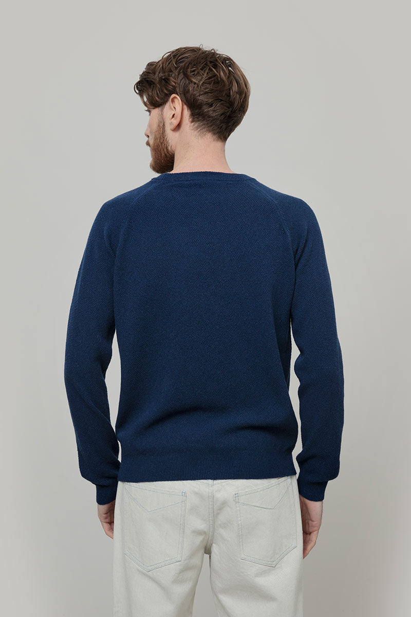 Maglioncino Uomo Lana Extrafine Maglia Girocollo Massimo - Rifò Lab Moda circolare made in Italy
Blu Abisso