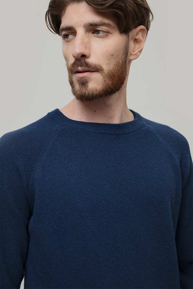 Maglioncino Uomo Lana Extrafine Maglia Girocollo Massimo - Rifò Lab Moda circolare made in Italy
Blu Abisso