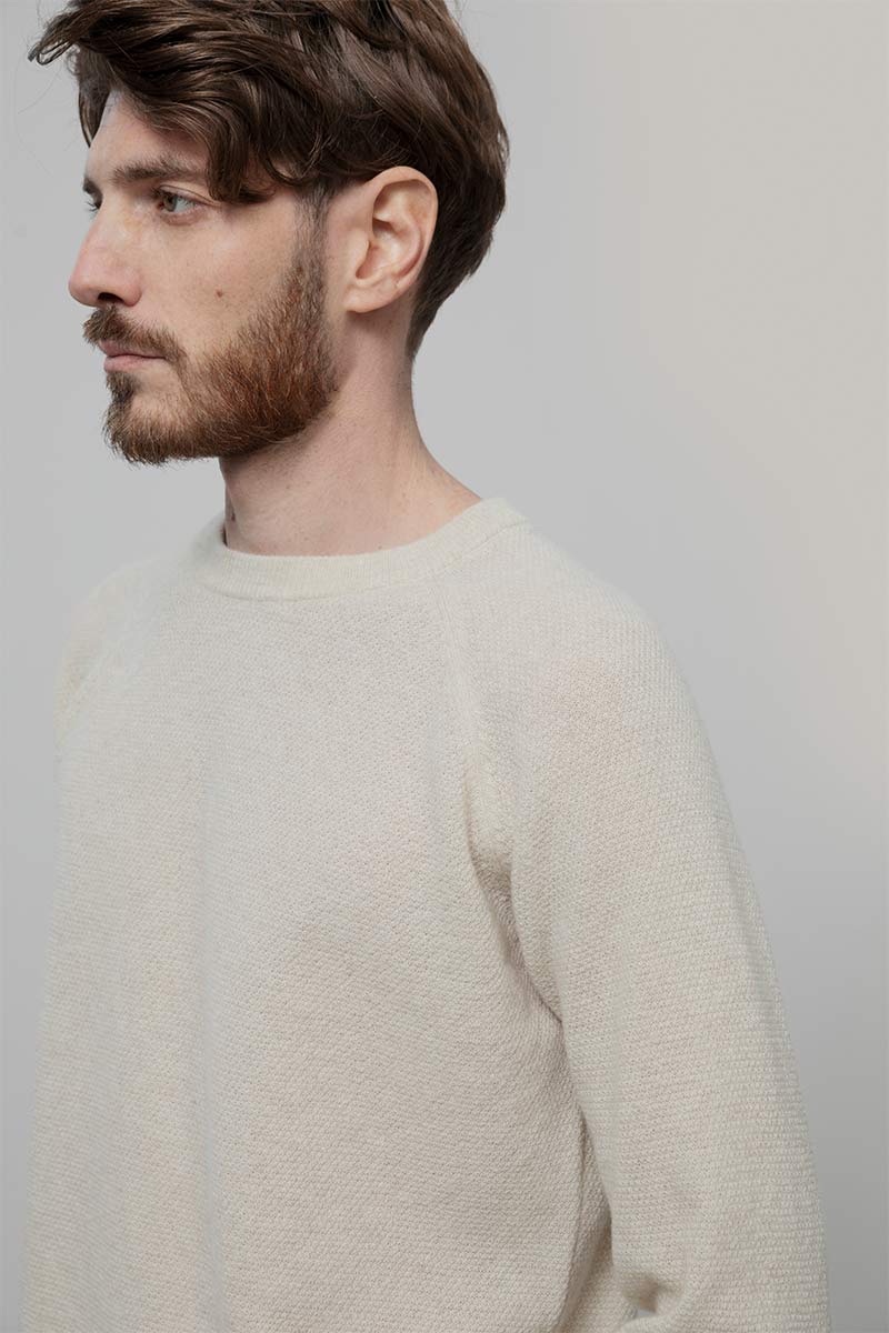 Maglioncino Uomo Lana Extrafine Maglia Girocollo Massimo - Rifò Lab Moda circolare made in Italy
Beige Papiro