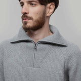 Maglione con Zip Uomo Lana Rigenerata Stefano - Rifò Lab Moda circolare made in Italy
Grigio Calce
