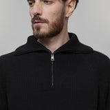 Maglione con Zip Uomo Lana Rigenerata Stefano - Rifò Lab Moda circolare made in Italy
Nero Ardesia