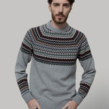 Maglione Uomo Lana Riciclata Stile Norvegese Fantasia Jacquard Armando  - Rifò Lab Moda circolare made in Italy