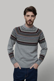 Maglione Uomo Lana Riciclata Stile Norvegese Fantasia Jacquard Armando  - Rifò Lab Moda circolare made in Italy