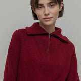 Maglia Zip Donna Lana Rigenerata Annalisa - Rifò Lab Moda circolare made in Italy 