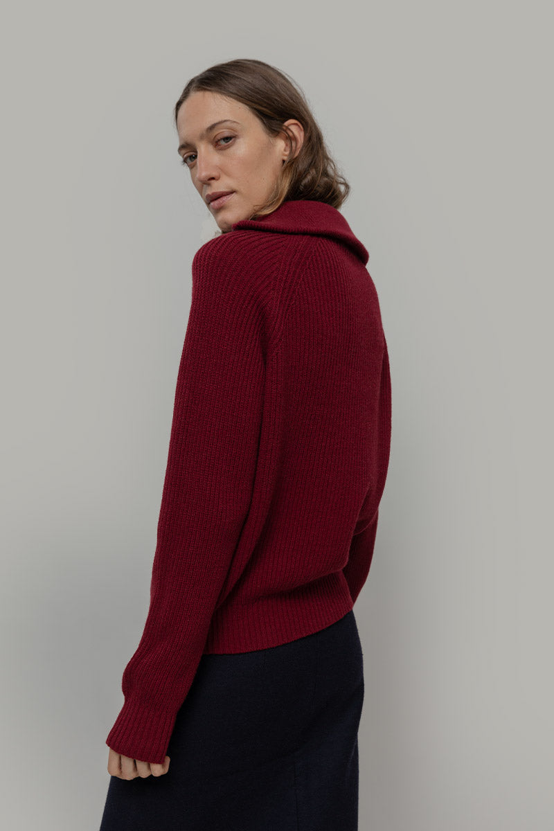 Maglia Zip Donna Lana Rigenerata Annalisa - Rifò Lab Moda circolare made in Italy 