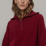 Maglia Zip Donna Lana Rigenerata Annalisa - Rifò Lab Moda circolare made in Italy 