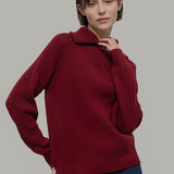 Maglia Zip Donna Lana Rigenerata Annalisa - Rifò Lab Moda circolare made in Italy 