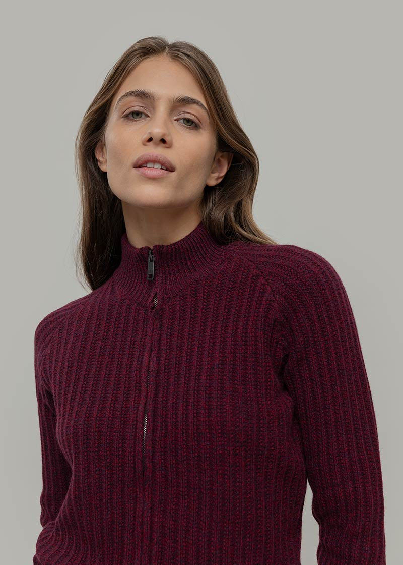 Cardigan Zip Donna Lana Rigenerata Ornella - Rifò Lab Moda circolare made in Italy