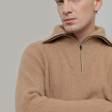 Maglione con Zip Uomo Lana Rigenerata Stefano - Rifò Lab Moda circolare made in Italy