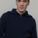 Maglione con Zip Uomo Lana Rigenerata Stefano - Rifò Lab Moda circolare made in Italy