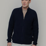 Cardigan con Zip Uomo Lana Rigenerata Vito - Rifò Lab Moda circolare made in Italy