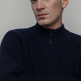 Cardigan con Zip Uomo Lana Rigenerata Vito - Rifò Lab Moda circolare made in Italy