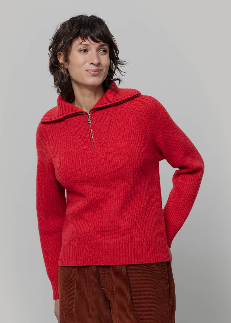 Maglia Zip Donna Lana Rigenerata Annalisa - Rifò Lab Moda circolare made in Italy 