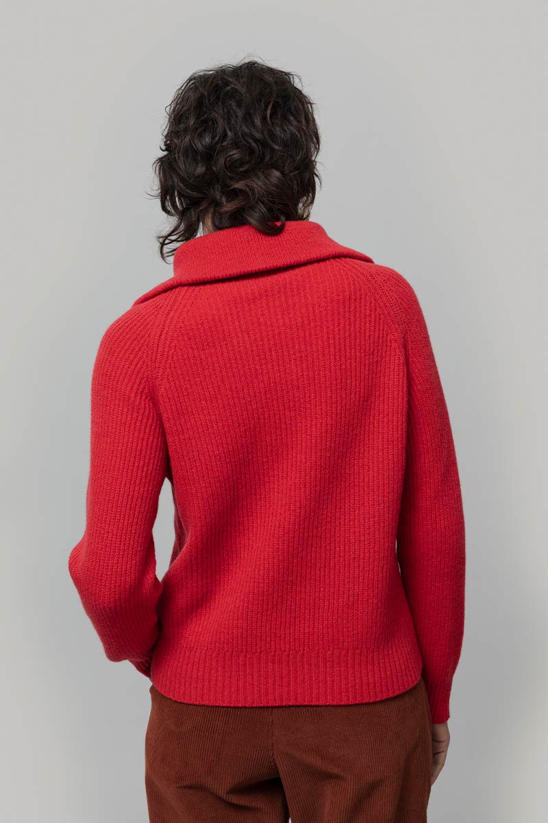 Maglia Zip Donna Lana Rigenerata Annalisa - Rifò Lab Moda circolare made in Italy 