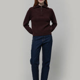 Maglia Zip Donna Lana Rigenerata Annalisa - Rifò Lab Moda circolare made in Italy 