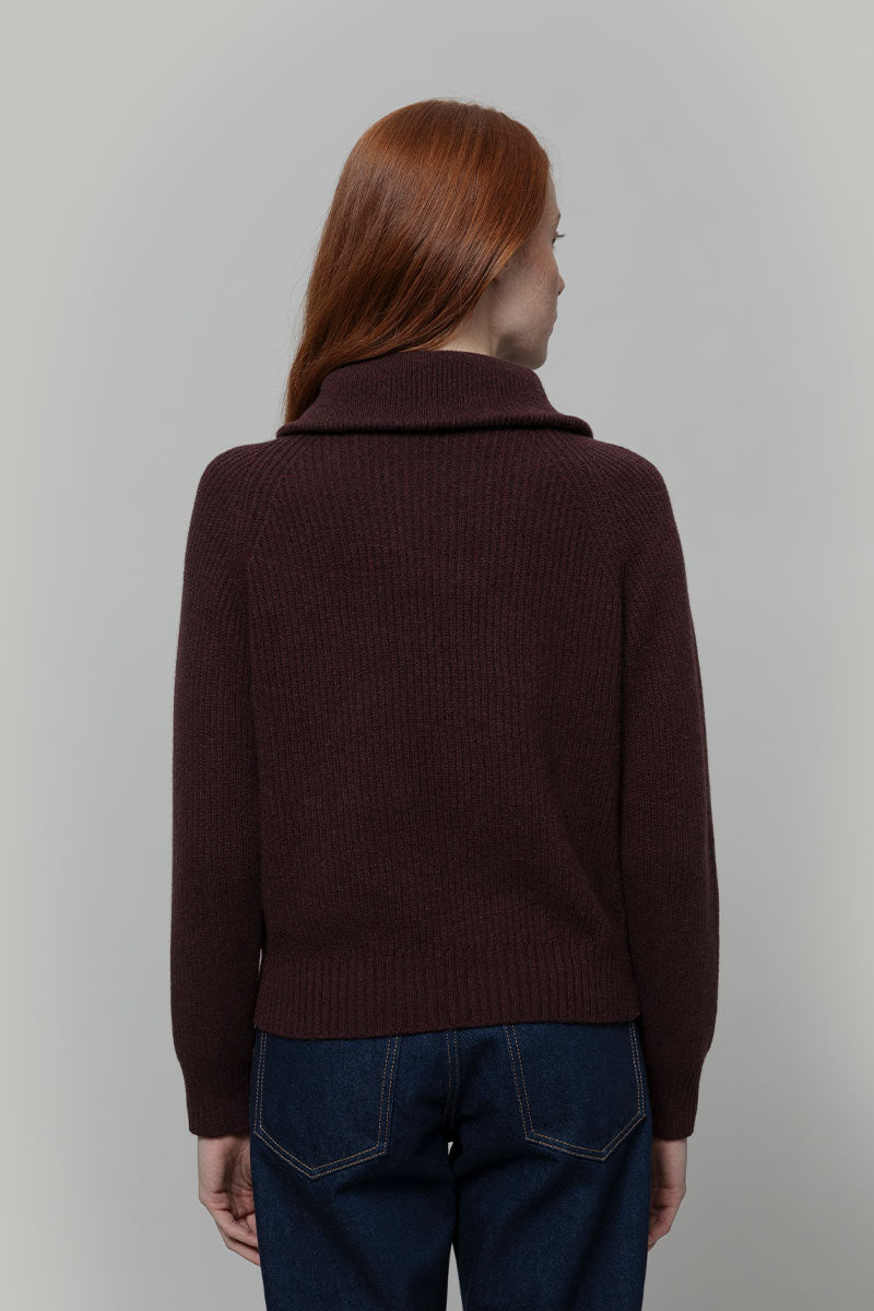 Maglia Zip Donna Lana Rigenerata Annalisa - Rifò Lab Moda circolare made in Italy 
