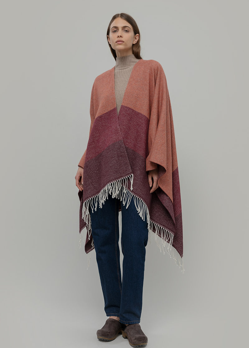 Mantella Poncho Donna Cotone Rigenerato Mila - Rifò Lab Moda circolare made in Italy 