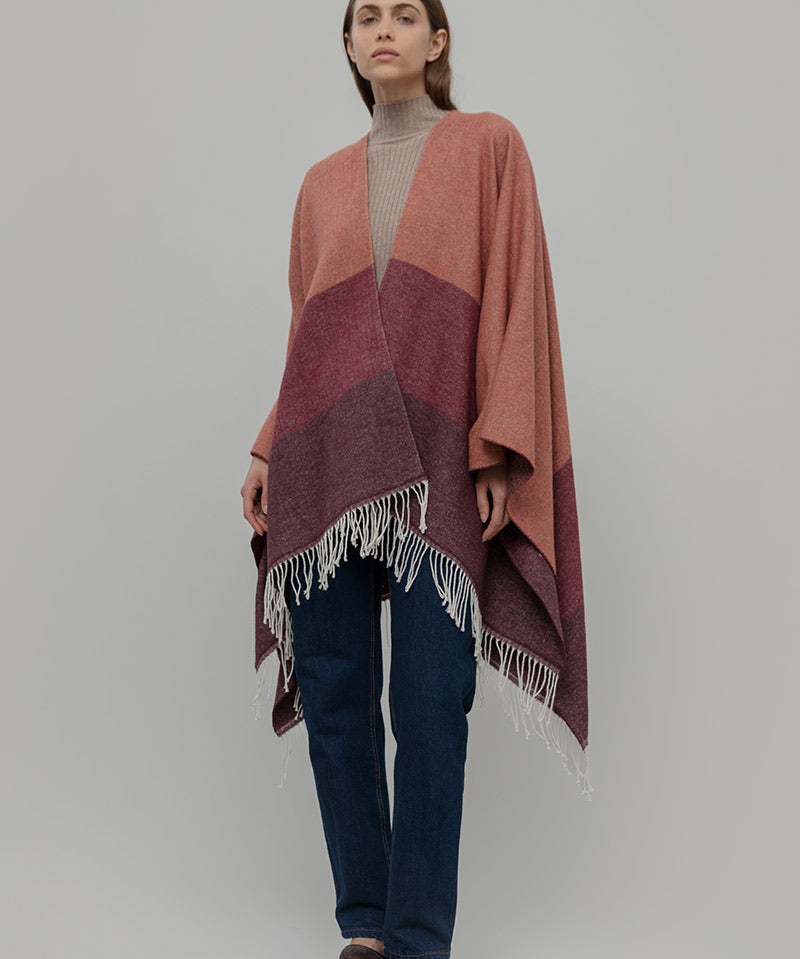 Mantella Poncho Donna Cotone Rigenerato Mila - Rifò Lab Moda circolare made in Italy 