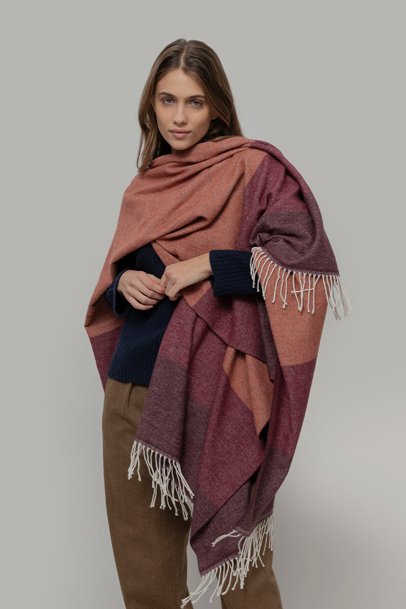 Mantella Poncho Donna Cotone Rigenerato Mila - Rifò Lab Moda circolare made in Italy 