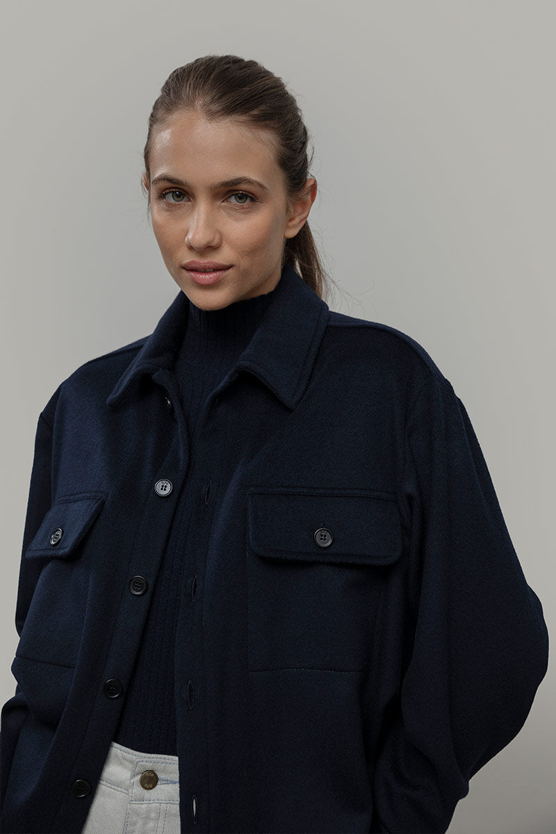 Overshirt Giacca Lana Donna e Uomo Unisex Lana Rigenerata - Rifò Lab Moda circolare made in Italy 
