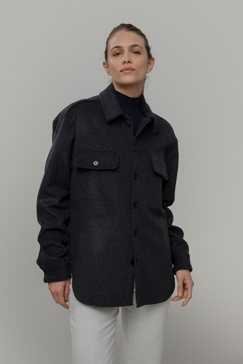 Overshirt Giacca Lana Donna e Uomo Unisex Lana Rigenerata - Rifò Lab Moda circolare made in Italy 