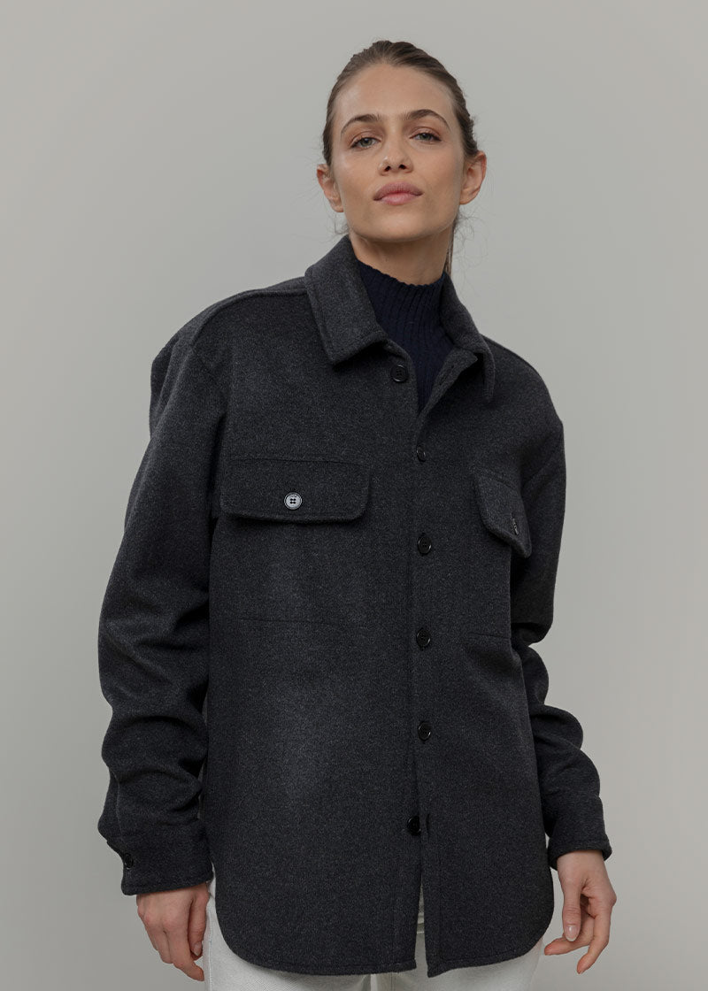 Overshirt Giacca Lana Donna e Uomo Unisex Lana Rigenerata - Rifò Lab Moda circolare made in Italy 