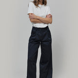 Pantaloni Palazzo Donna Cotone Blu Scuro Felicita - Rifò Lab Moda circolare made in Italy
