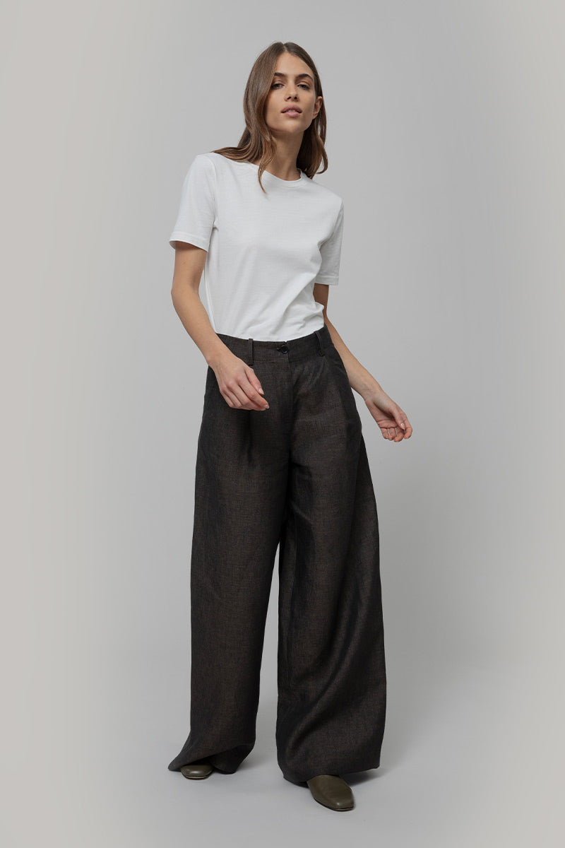 Pantaloni Lino Donna a Palazzo Marroni Milena - Rifò Lab Moda circolare made in Italy