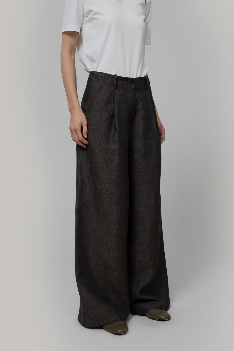 Pantaloni Lino Donna a Palazzo Marroni Milena - Rifò Lab Moda circolare made in Italy