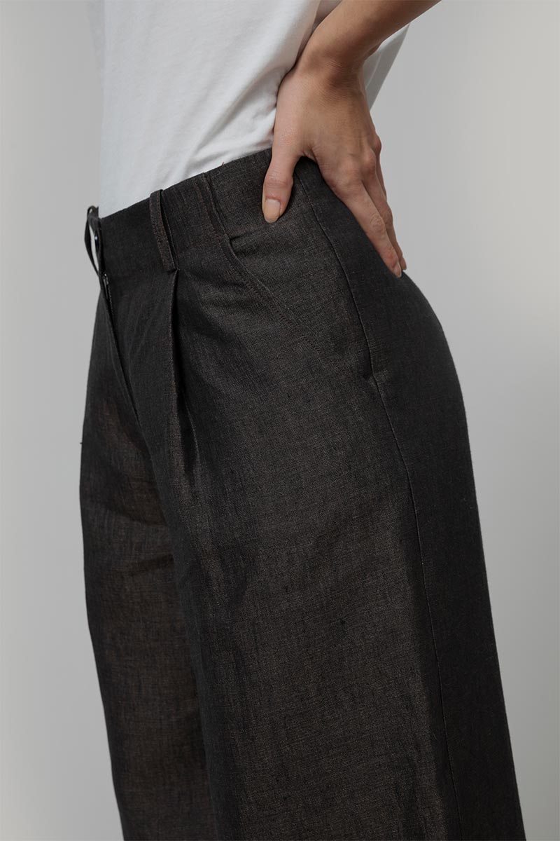 Pantaloni Lino Donna a Palazzo Marroni Milena - Rifò Lab Moda circolare made in Italy