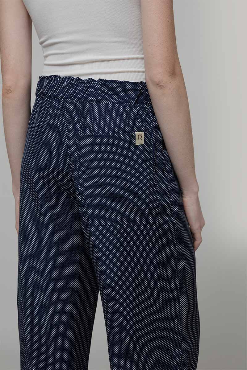 Pantaloni Larghi Donna Viscosa Blu Diana - Inghirami x Rifò

