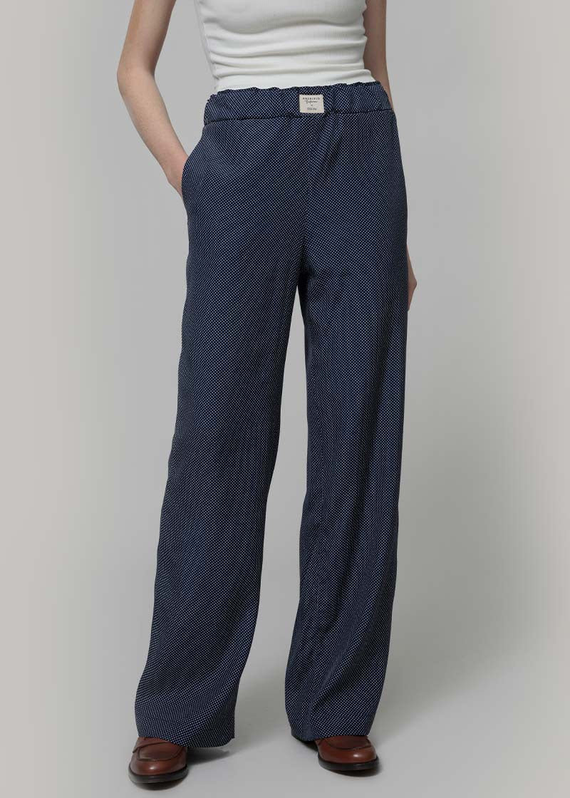 Pantaloni Larghi Donna Viscosa Blu Diana - Inghirami x Rifò

