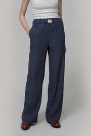 Pantaloni Larghi Donna Viscosa Blu Diana - Inghirami x Rifò

