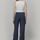 Pantaloni Larghi Donna Viscosa Blu Diana - Inghirami x Rifò

