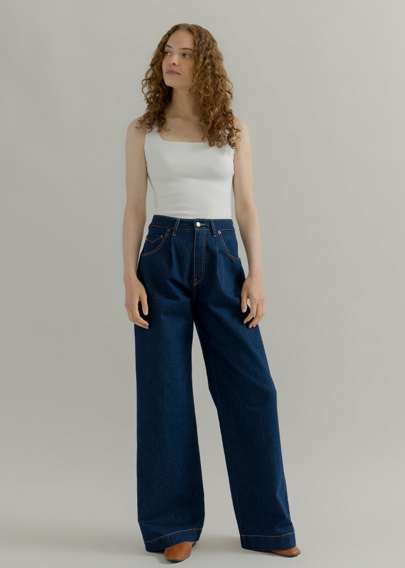 Jeans Wide Leg Donna Cotone Rigenerato Blu Consuelo – Rifò