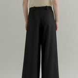 Pantaloni Palazzo Larghi Donna in Lana Neri Emanuela - Rifò Lab Moda circolare made in Italy